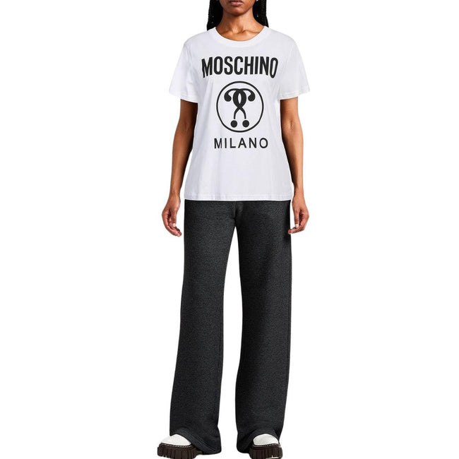 White - Back - Moschino Mens Double Question Mark T-Shirt