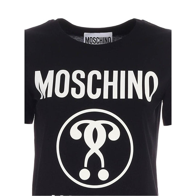 Black - Side - Moschino Mens Double Question Mark T-Shirt
