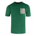 Bottle Green - Front - Aquascutum Mens Checked Chest Pocket Active T-Shirt