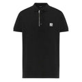 Black - Front - Diesel Mens T-Harry Zip Neck Polo Shirt