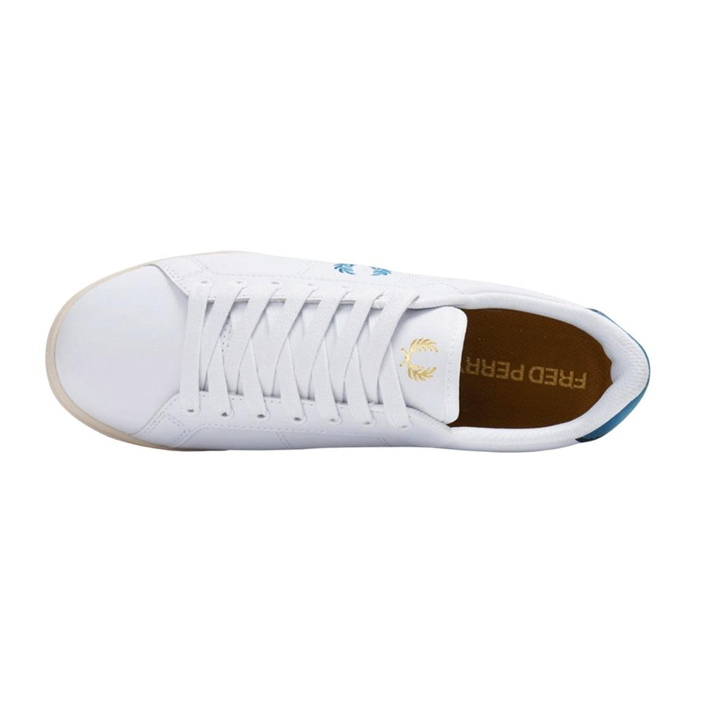 White - Lifestyle - Fred Perry Mens Bay Ocean Logo Leather Trainers