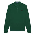 Deep Green - Front - Fred Perry Unisex Adult Plain Long-Sleeved Polo Shirt