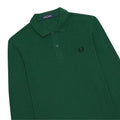 Deep Green - Back - Fred Perry Unisex Adult Plain Long-Sleeved Polo Shirt