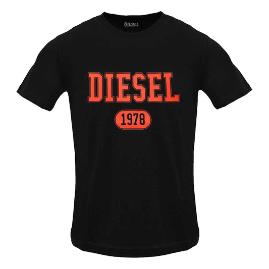 Black - Front - Diesel Mens Caviar Logo T-Shirt