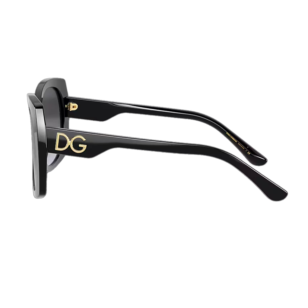 Black-Grey - Side - Dolce Gabbana Womens-Ladies Logo Sunglasses