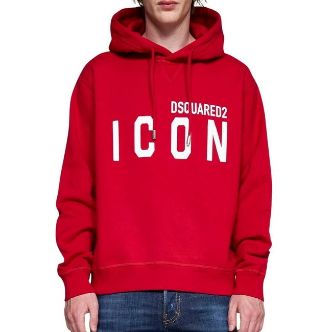 Red - Side - DSquared2 Mens Icon Logo Cool Fit Hoodie