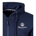 Navy - Side - Aquascutum Mens Active Small Logo Full Zip Hoodie