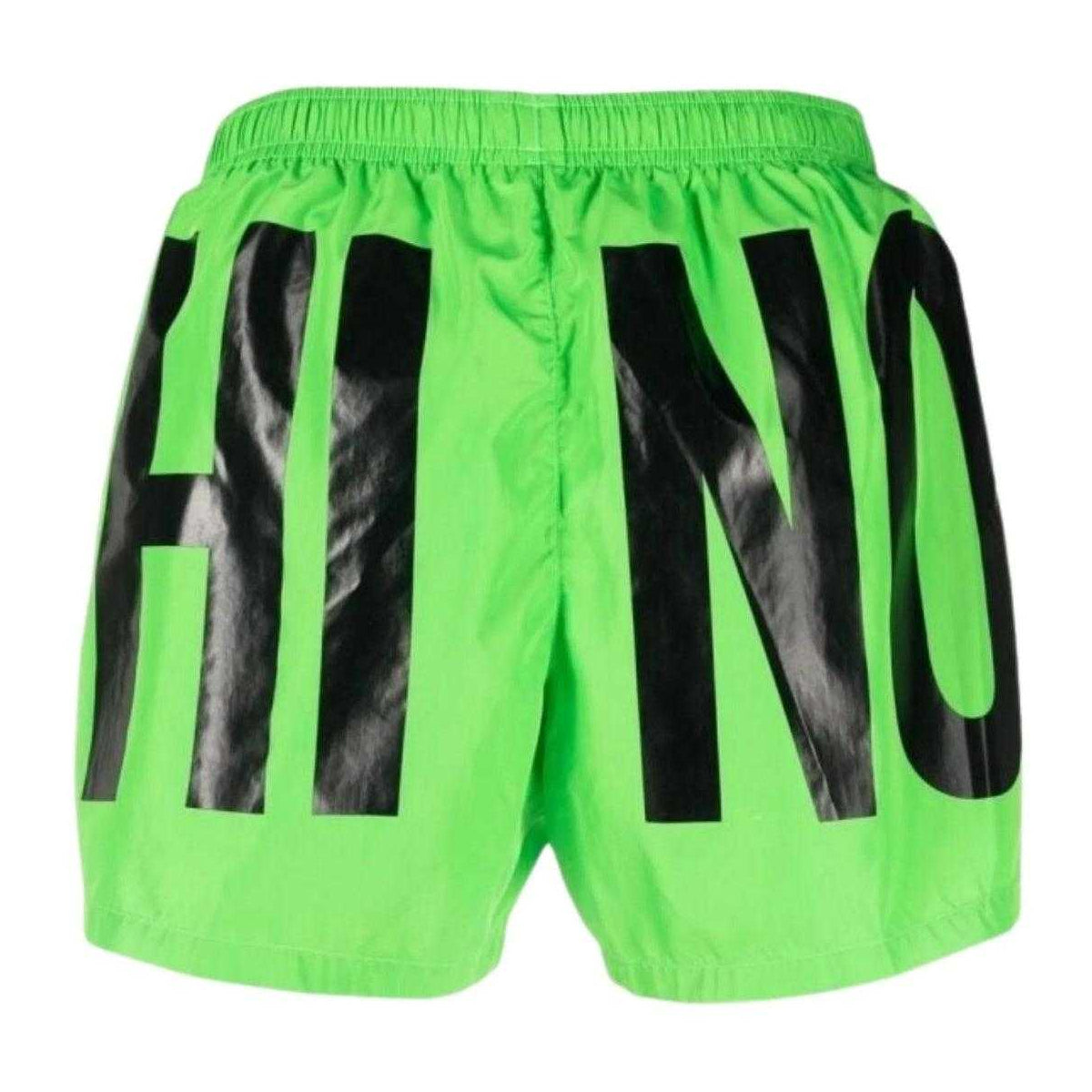 Green - Back - Moschino Mens Logo Swim Shorts