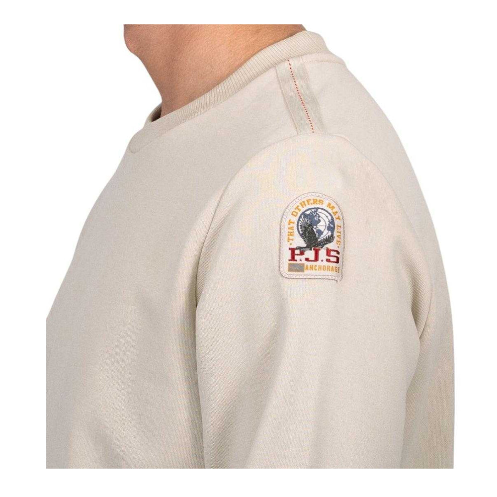 Cream - Side - Parajumpers Mens K2 Bone Sweatshirt