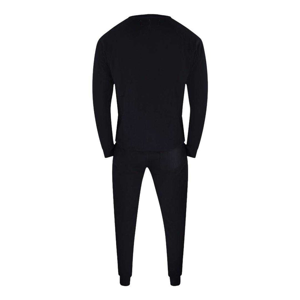 Black - Back - Aquascutum Mens Iconic Cotton Blend Crew Neck Tracksuit Set