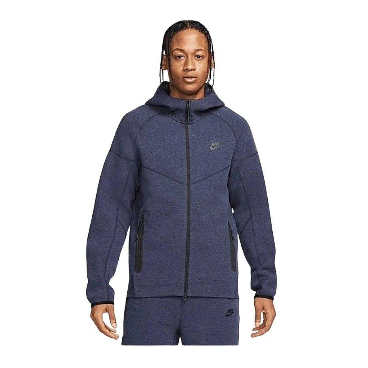 Navy Blue - Side - Nike Mens Full Zip Hoodie
