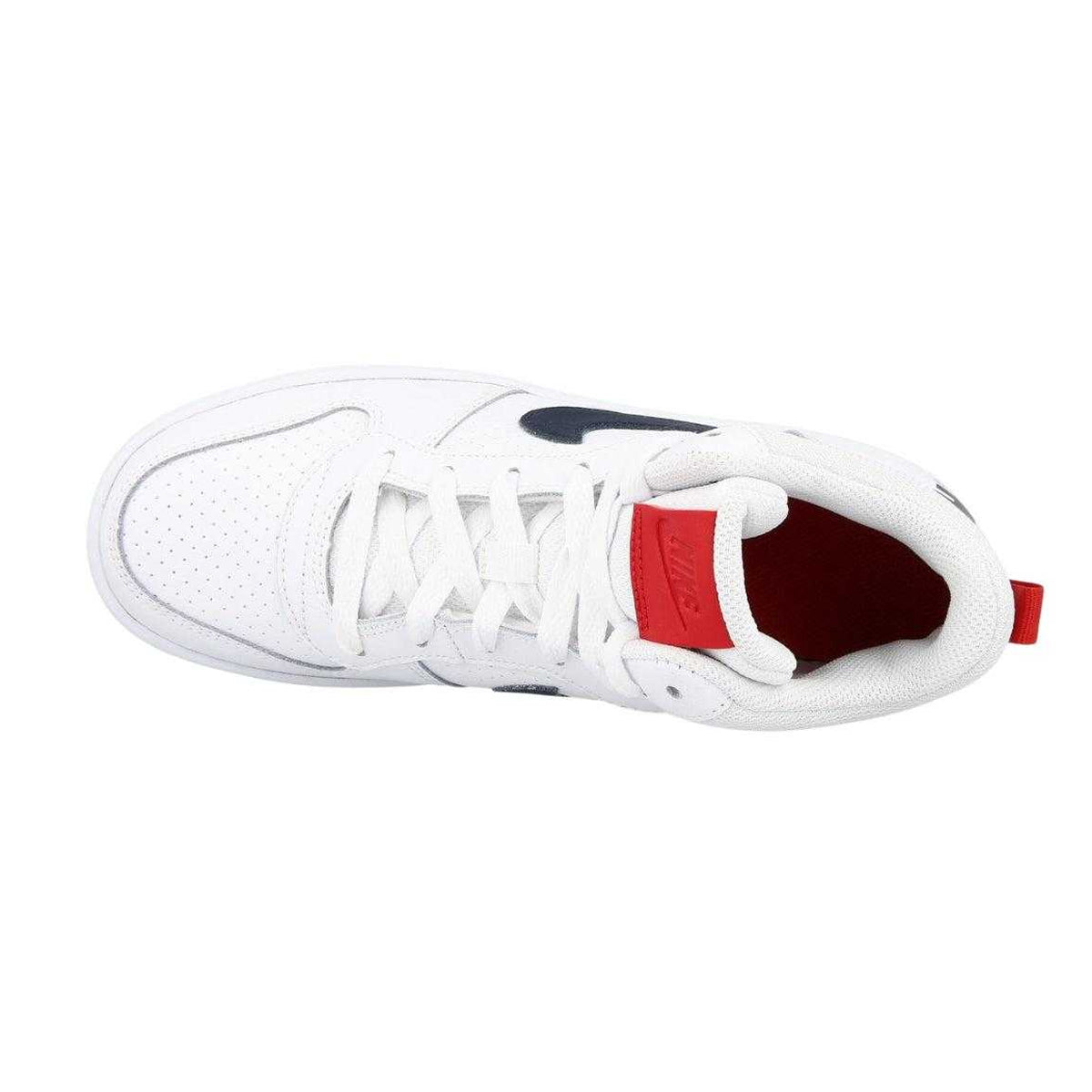White-Black-Red - Lifestyle - Nike Childrens-Kids Court Borough Leather Mid Cut Trainers