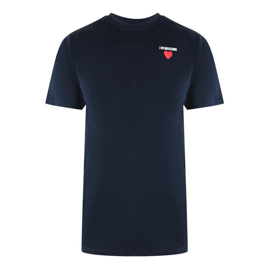 Navy Blue - Front - Love Moschino Mens Heart Logo T-Shirt