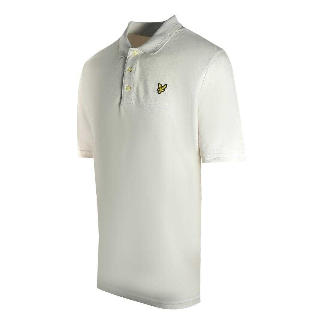 Light Mist - Side - Lyle & Scott Mens Tipped Textured Polo Shirt
