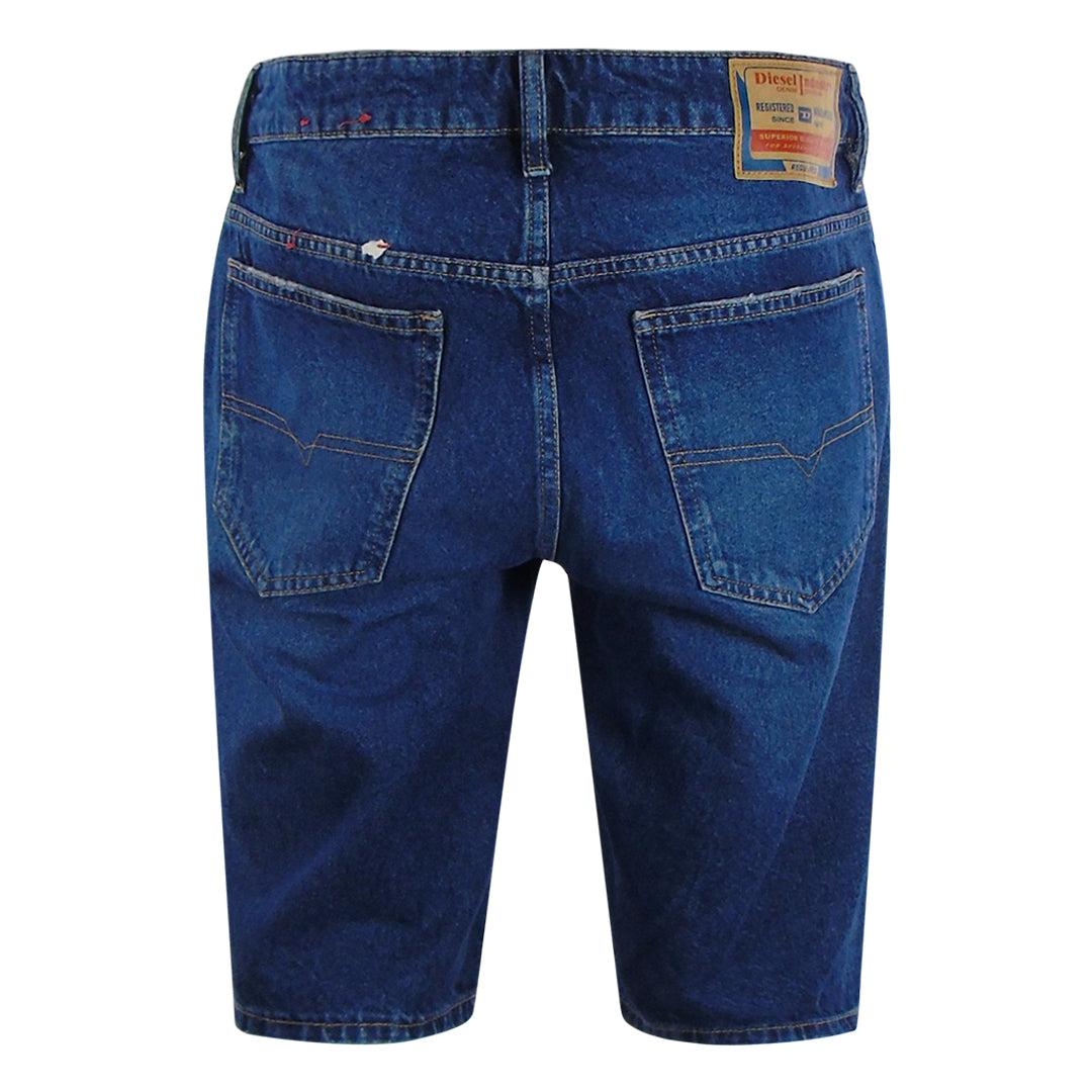Blue Denim - Side - Diesel Mens Slim Shorts