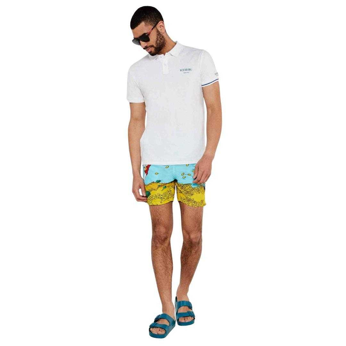 Iceberg-White - Pack Shot - Ice Iceberg Mens Cotton Blend Regular Polo Shirt
