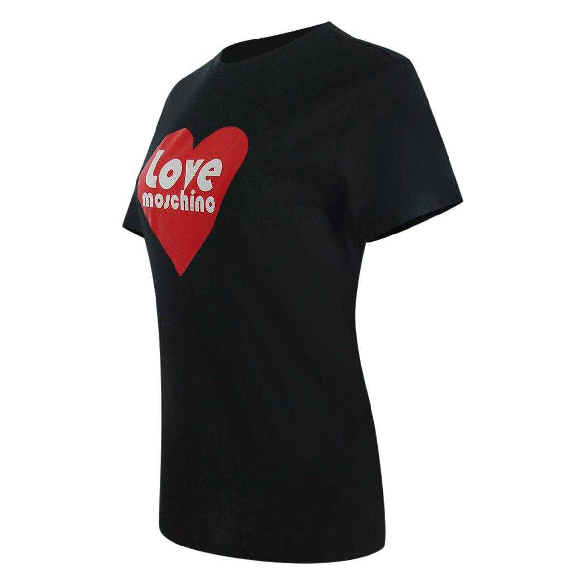 Black - Side - Love Moschino Womens-Ladies Cotton T-Shirt