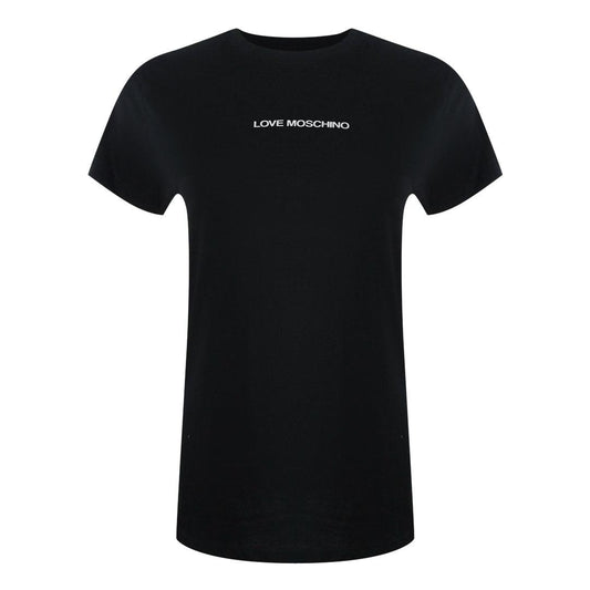 Black - Front - Love Moschino Womens-Ladies Logo Cotton T-Shirt