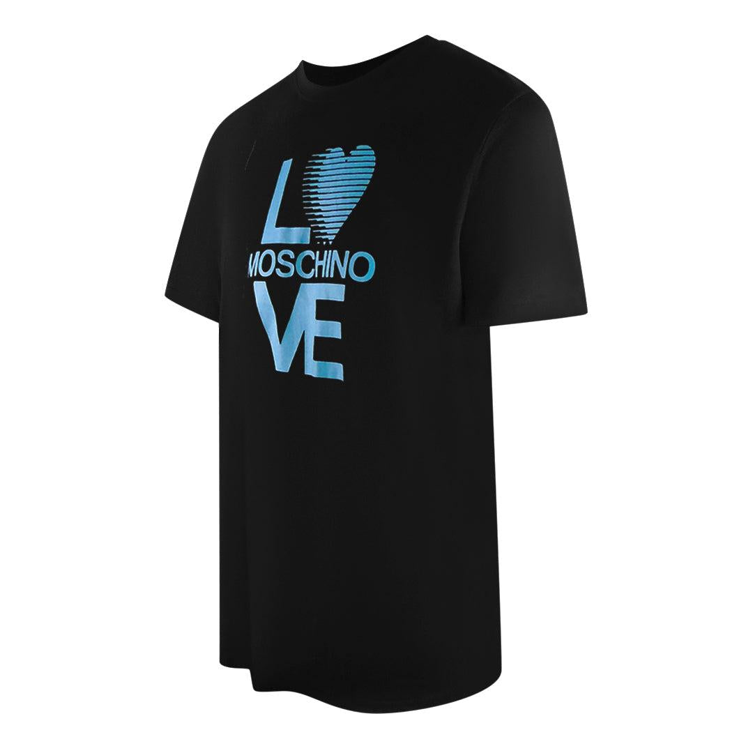 Black - Side - Love Moschino Mens Love Cotton T-Shirt
