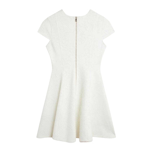 Ivory - Back - Ted Baker Womens-Ladies Codaa Embroidered Ponte Skater Dress