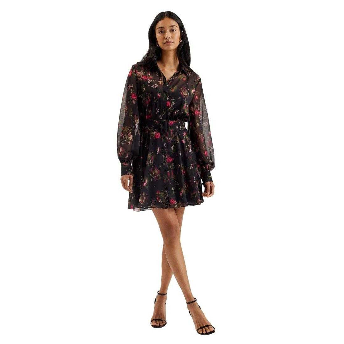 Black - Lifestyle - Ted Baker Womens-Ladies Ebene Printed Collared Dress
