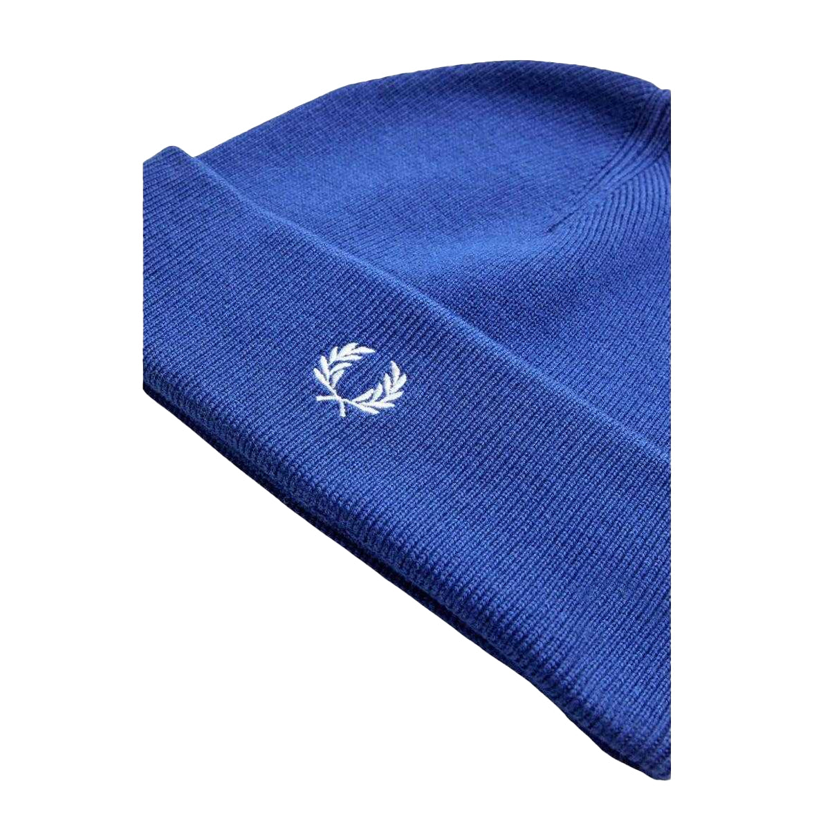 French Navy - Side - Fred Perry Mens Classic Laurel Wreath Wool Beanie