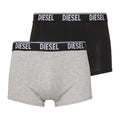 Grey-Black - Front - Diesel Mens Umbx-Shawn Boxer Shorts (Pack of 2)