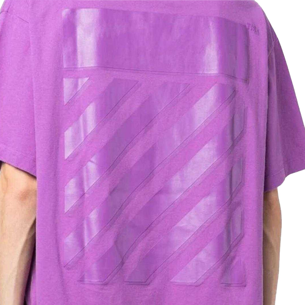 Purple - Back - Off White Mens Diagram Oversized T-Shirt