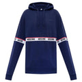 Navy Blue - Front - Moschino Mens Branded Tape Hoodie