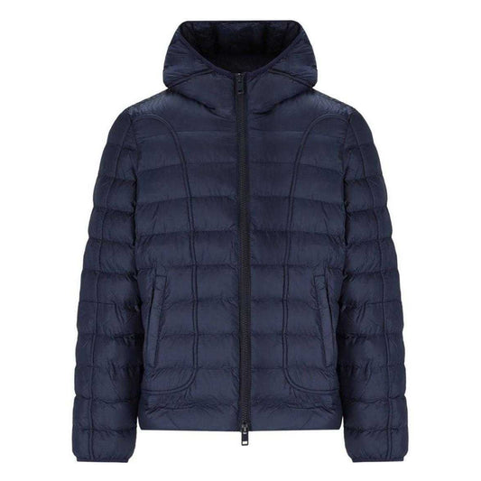 Navy Blue - Front - Diesel Mens Plain Hooded Jacket