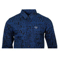 Cobalt - Back - Fred Perry Mens All Over Logo Long-Sleeved Shirt