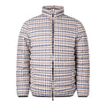 Beige - Front - Aquascutum Mens Checked Mock Neck Active Padded Jacket