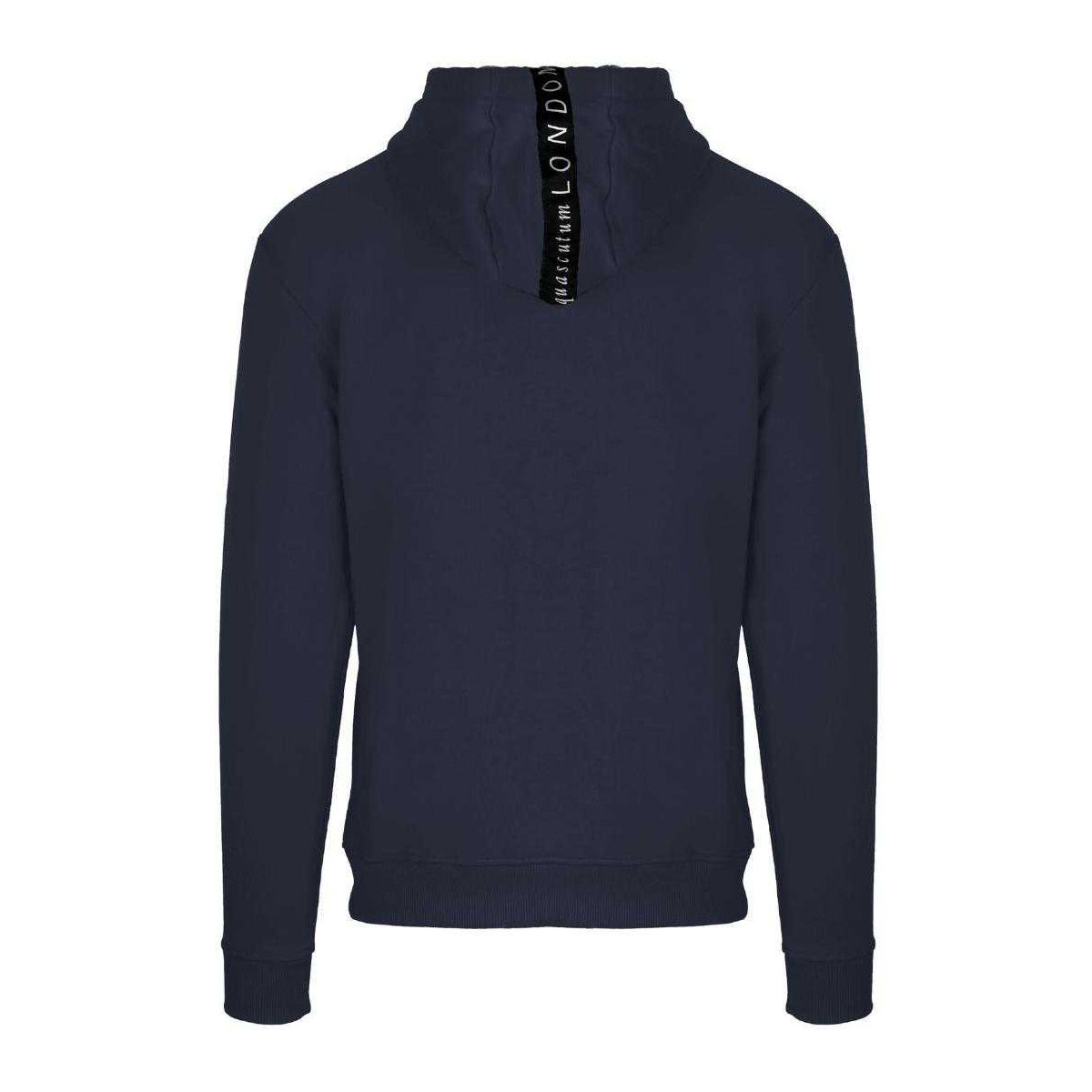 Navy - Back - Aquascutum Mens London 1851 Logo Hoodie