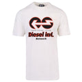 White-Red - Front - Diesel Unisex Adult Power Station Logo T-Shirt