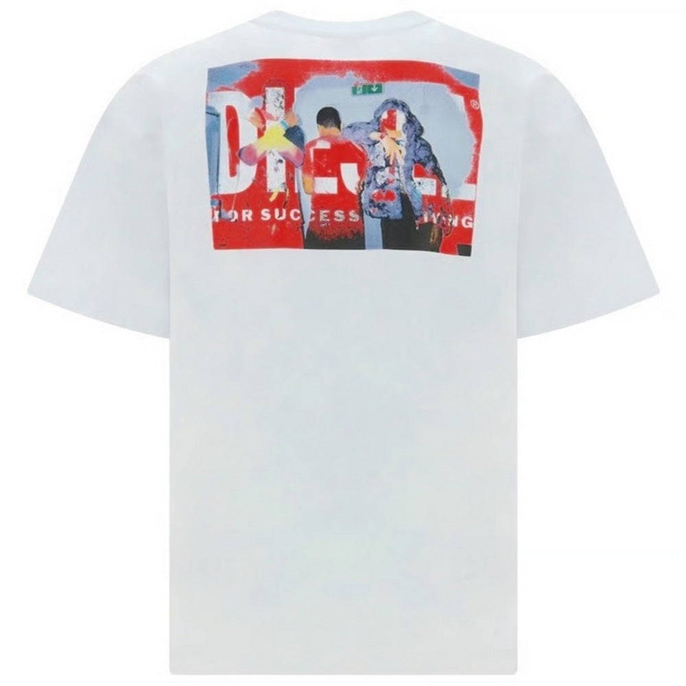 White - Back - Diesel Unisex Adult Graffiti Logo T-Shirt