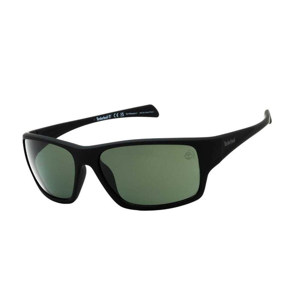 Black-Green - Back - Timberland Mens Matte Polarised Sunglasses