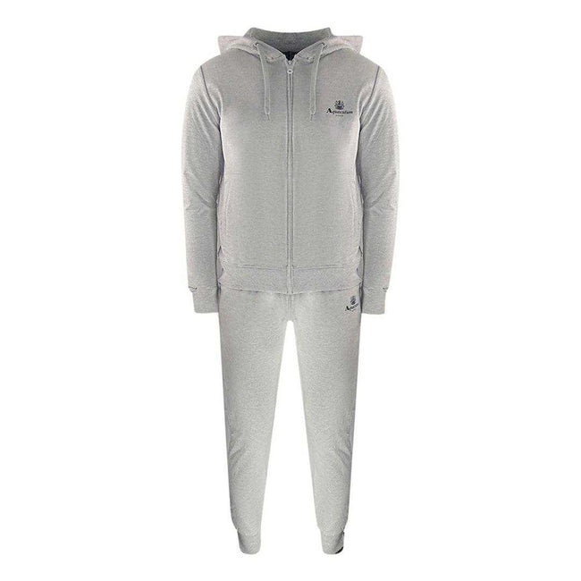 Grey - Front - Aquascutum Mens Full Zip Tracksuit Set
