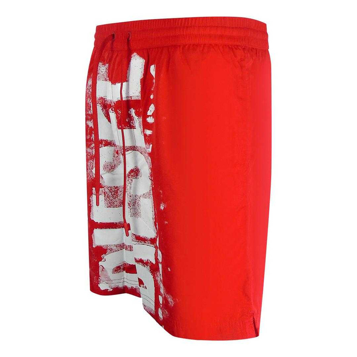 Red - Side - Diesel Mens BMBX-Powel Beach Board Shorts