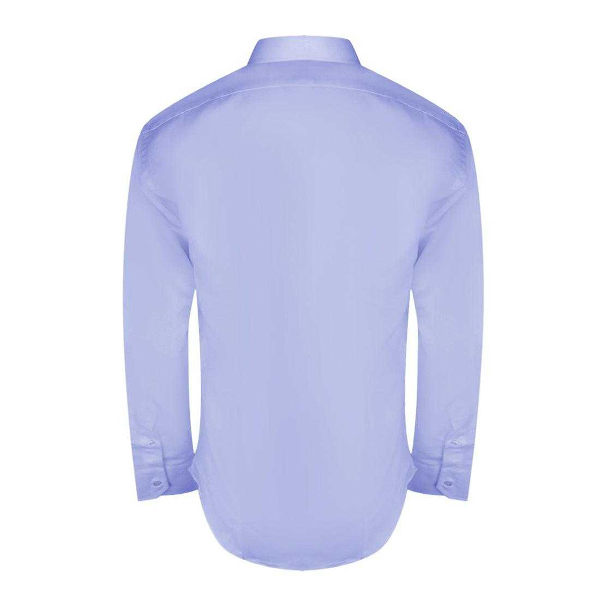 Blue - Back - Aquascutum Mens Plain Branded Long-Sleeved Shirt