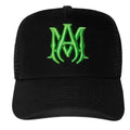 Black-Green - Front - Amiri Unisex Adult Embroidered Logo Trucker Cap