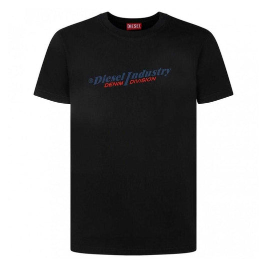 Black - Front - Diesel Unisex Adult Industry Denim Division Logo T-Shirt
