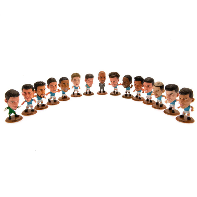 Blue-White - Front - Manchester City FC Premier League Champions SoccerStarz Football Figurine (Pack of 16)