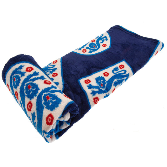 Blue-White-Red - Front - England FA Fleece Crest Blanket
