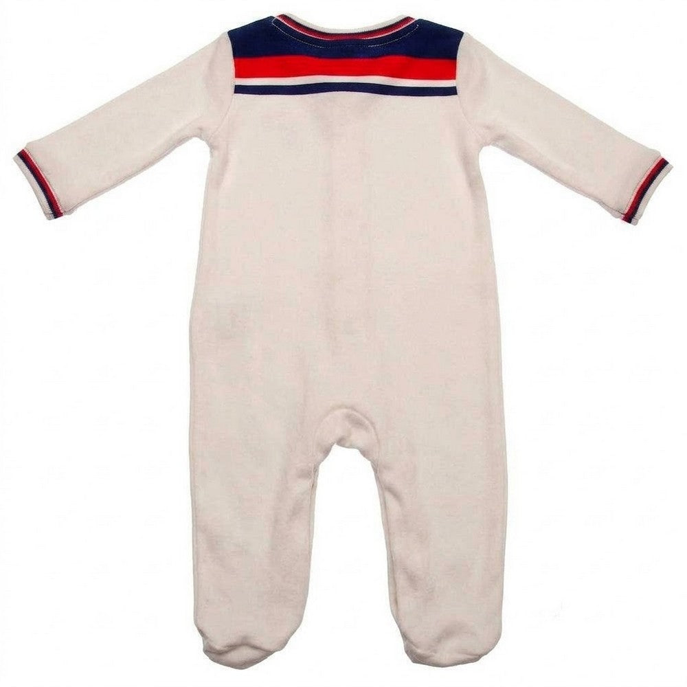 White-Red-Blue - Back - England FA Baby 1982 World Cup Retro Sleepsuit