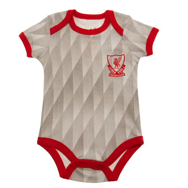 Red-Grey - Back - Liverpool FC Baby 1990 Retro Bodysuit Set (Pack of 2)