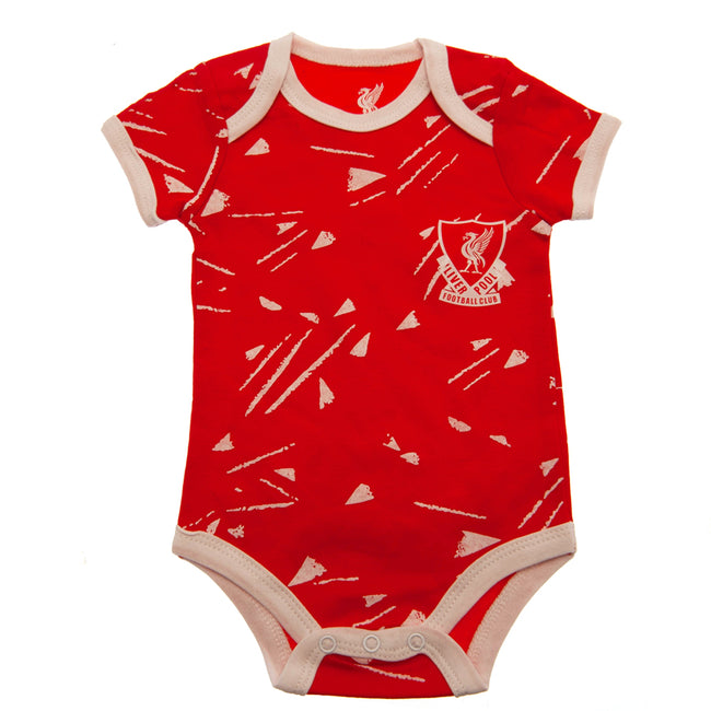 Red-Grey - Side - Liverpool FC Baby 1990 Retro Bodysuit Set (Pack of 2)