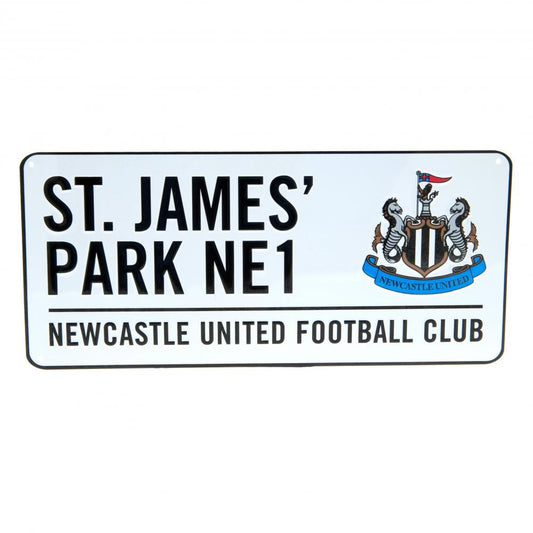 White - Front - Newcastle United FC Official Street Sign