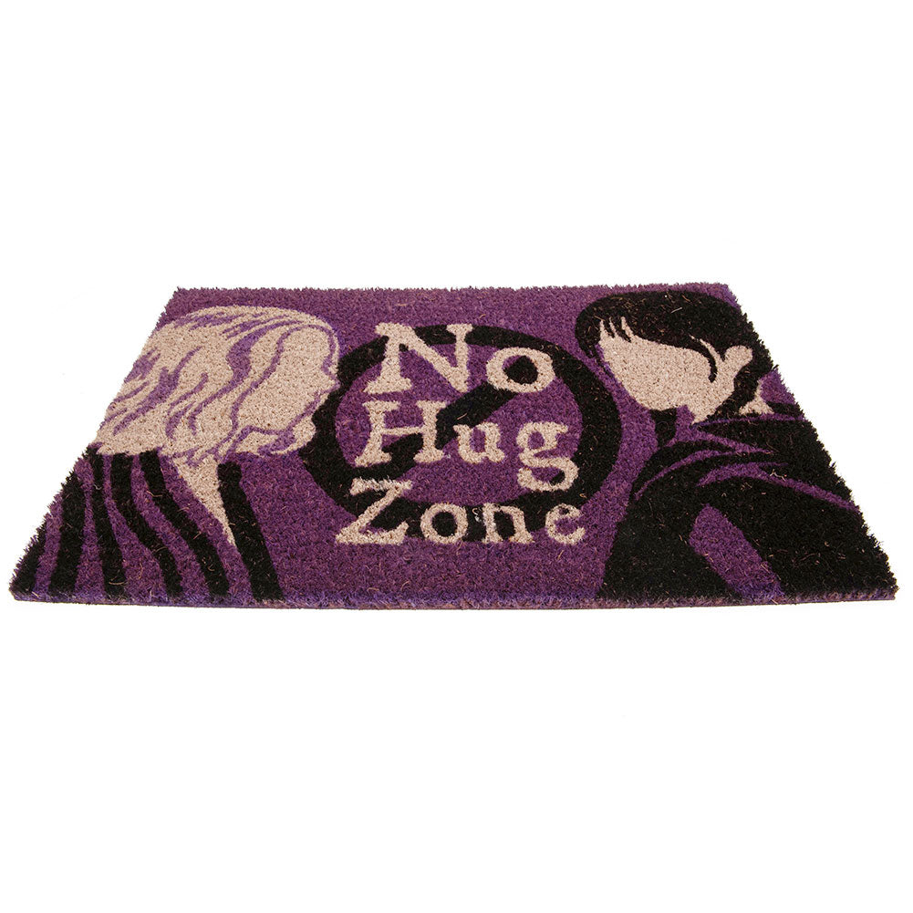 Purple-Black - Back - Wednesday No Hug Zone Door Mat