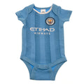 Blue-Cream-Brown - Side - Manchester City FC Baby 2023-2024 Bodysuit (Pack of 2)