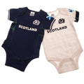 White-Navy - Front - Scotland RU Baby 2023-2024 Bodysuit (Pack of 2)